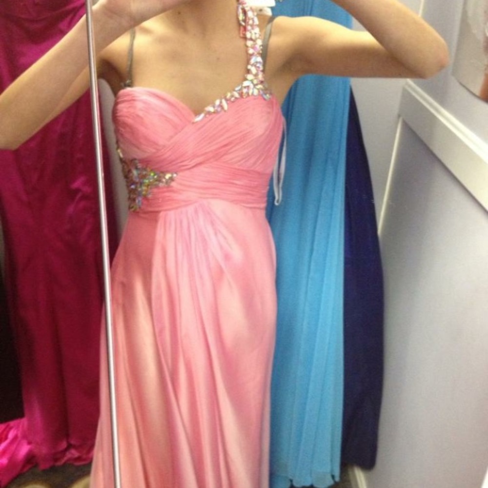 Pink one shoulder Prom Dress